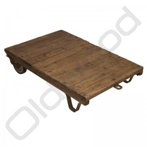 Industriële houten trolley Industriële houten trolley
